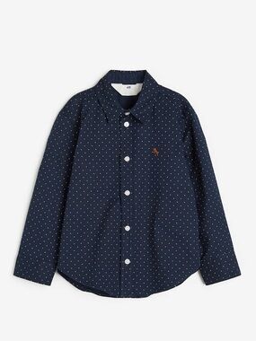 H&M Navy blue/dotted Cotton Shirt for kids-2T